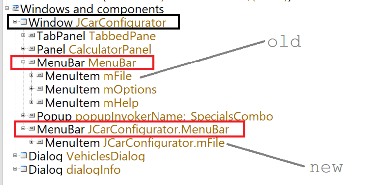 QF-Test ComponentNotFoundException Component Tree Diff