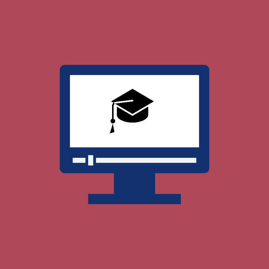 Computer with graduation cap